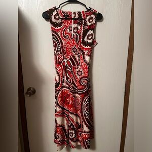 NWT Talbots Belted Floral Paisley Print V-Neck Size 4